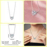 925 Silver Necklace Women Round Pave CZ Pendant Sparkling Anniversary Jewelry