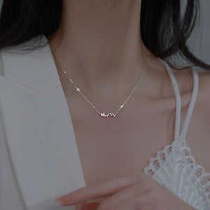 925 Silver Diamond Zircon Heart Necklace Short Collar Chain Sweet Jewelry