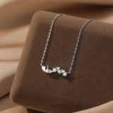 925 Silver Diamond Zircon Heart Necklace Short Collar Chain Sweet Jewelry