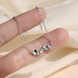 925 Silver Diamond Zircon Heart Necklace Short Collar Chain Sweet Jewelry