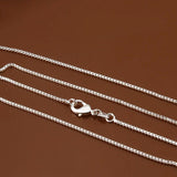 5pcs 925 Sterling Silver Box Chain Necklace 1MM/16-24 Inch Silver Charm Jewelry