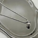 925 Sterling Silver Bead Snake Bone Chain Necklace for Women Girl