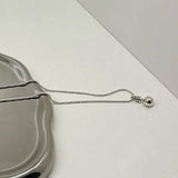 925 Sterling Silver Bead Snake Bone Chain Necklace for Women Girl
