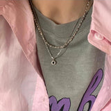 925 Sterling Silver Necklace Zircon Texture Retro Jewelry Gift