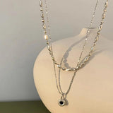 925 Sterling Silver Necklace Zircon Texture Retro Jewelry Gift