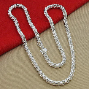 925 Silver 4mm Round Box Chain Necklace