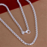 925 Silver 4mm Round Box Chain Necklace