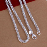 925 Silver 4mm Round Box Chain Necklace