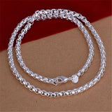 925 Silver 4mm Round Box Chain Necklace