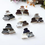 3PCS/Set Acrylic Print Hair Claws Crab Clips Women Leopard Solid Hairpins