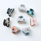 3PCS/Set Acrylic Print Hair Claws Crab Clips Women Leopard Solid Hairpins