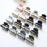 3PCS/Set Acrylic Print Hair Claws Crab Clips Women Leopard Solid Hairpins