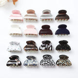 3PCS/Set Acrylic Print Hair Claws Crab Clips Women Leopard Solid Hairpins