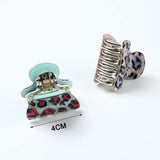 3PCS/Set Acrylic Print Hair Claws Crab Clips Women Leopard Solid Hairpins