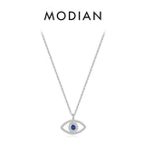 925 Silver Zirconia Eye Pendant Necklace Platinum Plated Jewelry