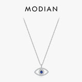 925 Silver Zirconia Eye Pendant Necklace Platinum Plated Jewelry