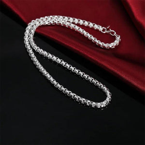 925 Stamp Silver Box Chain Necklace 5MM - 18-24 Inches