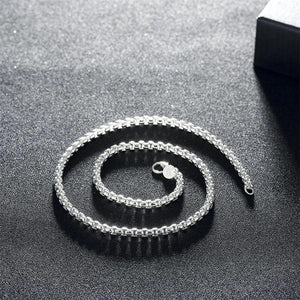 925 Stamp Silver Box Chain Necklace 5MM - 18-24 Inches
