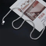 925 Stamp Silver Box Chain Necklace 5MM - 18-24 Inches