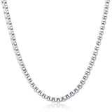 925 Stamp Silver Box Chain Necklace 5MM - 18-24 Inches