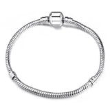 Silver Snake Chain Fine PAND0RA Bracelet 925 Fit European Charm Bracelet