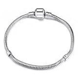 Silver Snake Chain Fine PAND0RA Bracelet 925 Fit European Charm Bracelet
