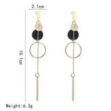 Korea Dongdaemun Earrings Wafer Pearl Stick Asymmetric Tassel Earrings