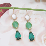 Natural Stone Dangle Earrings Summer Crystal Boho Jewelry Gift