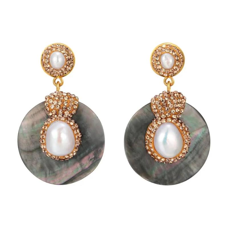 Freshwater Pearl Earrings For Women Round Earrings Girls Gift