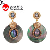 Freshwater Pearl Earrings For Women Round Earrings Girls Gift