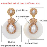 Freshwater Pearl Earrings For Women Round Earrings Girls Gift