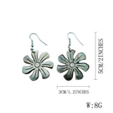 Hawaiian Natural Mother of Pearl Shell Tiare Carved Flower Earrings