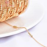 3MM 24K Brass Chain Beads 2Meters Necklace Bracelet DIY Jewelry Findings