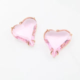 4PCS Faceted Heart Charms Glass Pendants Necklace Supplies DIY 26*26mm
