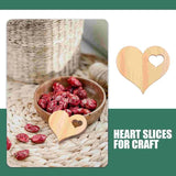 50 Pcs Love Wood Chips Heart Slices Crafts DIY Home Decor Unfinished Wooden