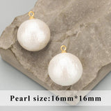Cotton Pearl Stainless Steel Cap Charms 4pcs