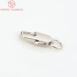 6PCS 5x12MM 24K Plated Brass Rectangle Lobster Clasps Necklace Clasps