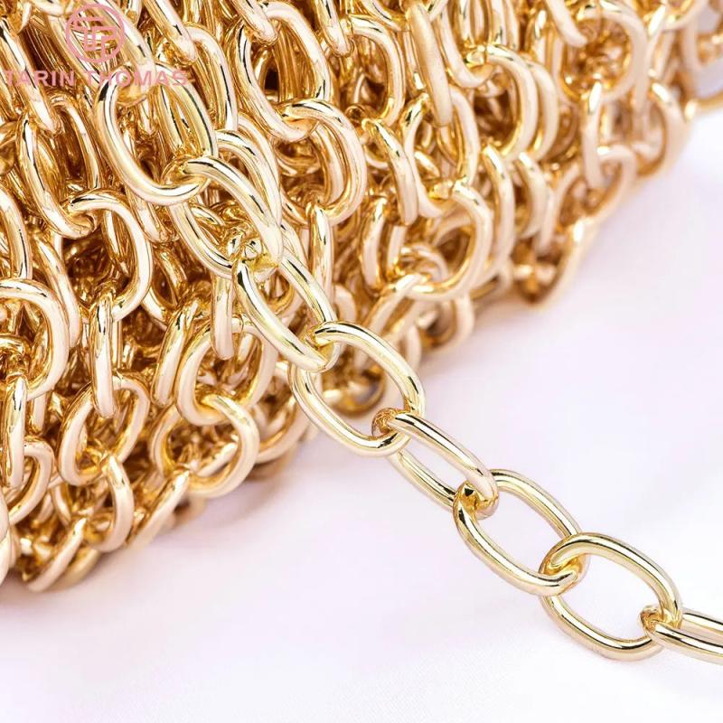 1Meter 24K Plated Brass Iron Chains High Jewelry Accessories