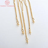 24K Brass Beads Chains 48CM 1MM Necklace DIY Jewelry Findings