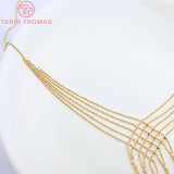 24K Brass Beads Chains 48CM 1MM Necklace DIY Jewelry Findings