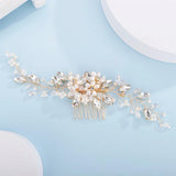 Silver Rhinestone Pearl Bridal Hair Comb Wedding Hair Accessories