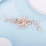 Silver Rhinestone Pearl Bridal Hair Comb Wedding Hair Accessories