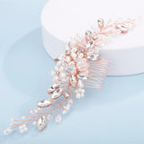Silver Rhinestone Pearl Bridal Hair Comb Wedding Hair Accessories