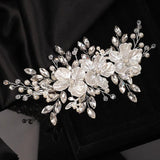 Silver Rhinestone Flower Bridal Hair Comb