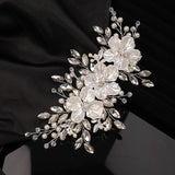 Silver Rhinestone Flower Bridal Hair Comb