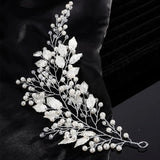 Pearl Crystal Wedding Hair Accessories Silver Bridal Headband