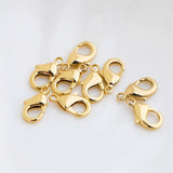 15Pcs 18K Real Plated Lobster Claw Clasps Hooks for DIY Jewelry