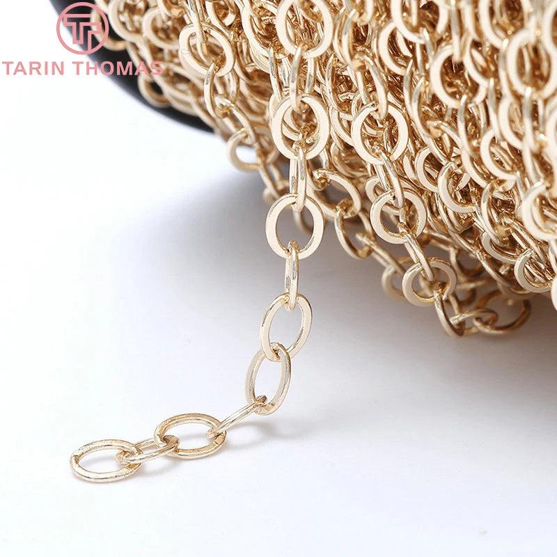 1M Chain Link 4x4.8MM 24K Brass Necklace Bracelet Chain