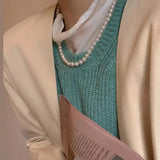 Koreal Style Pearl Necklace Office Lady Jewelry Choker Collarbone Chain