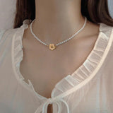Koreal Style Pearl Necklace Office Lady Jewelry Choker Collarbone Chain